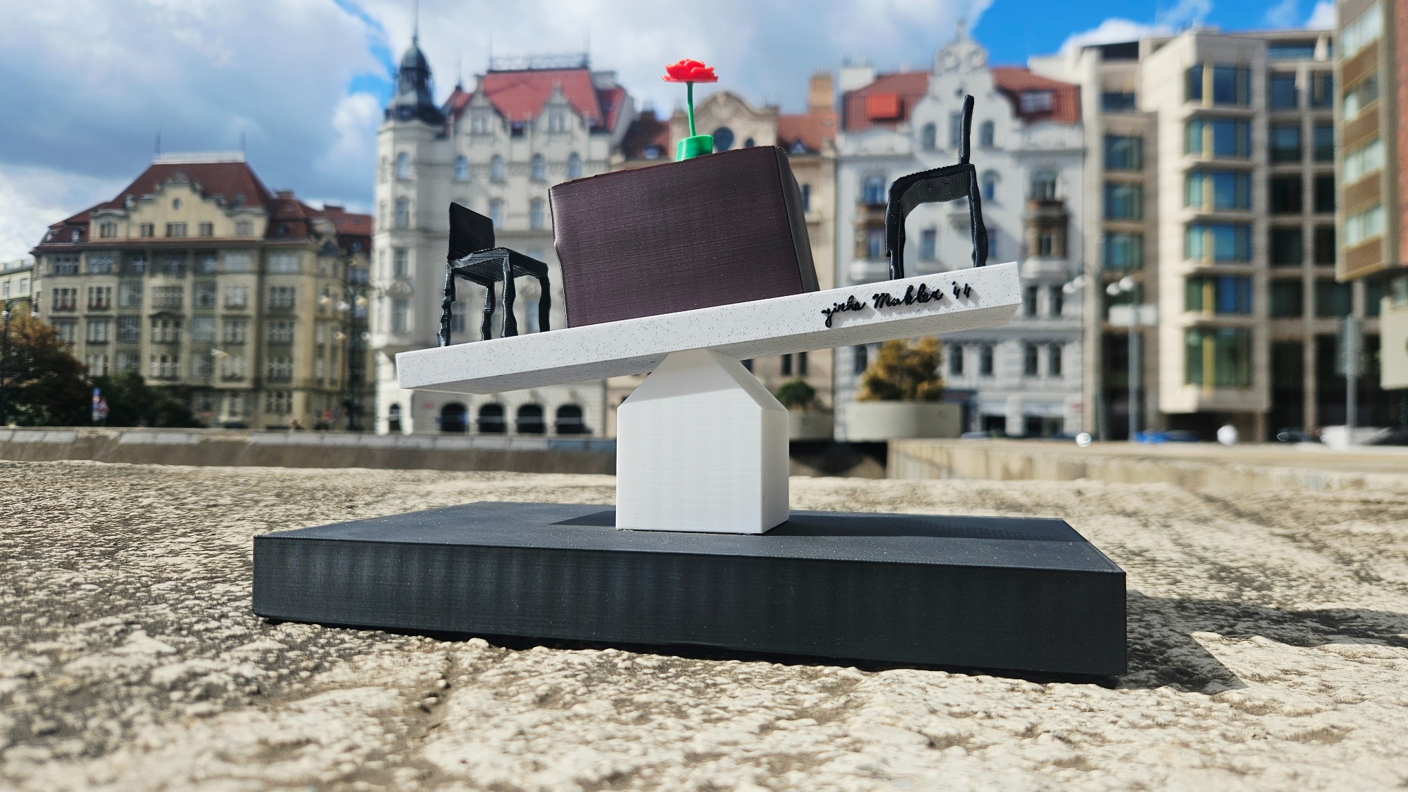 A sculptural study of Jiří’s Flower photographed in Prague, September 2026